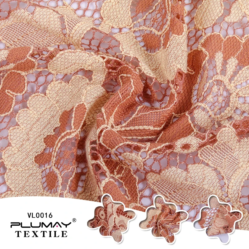 Shaoxing China 70%cotton 30%nylon flower embroidery white lace fabric for dress wedding clothing