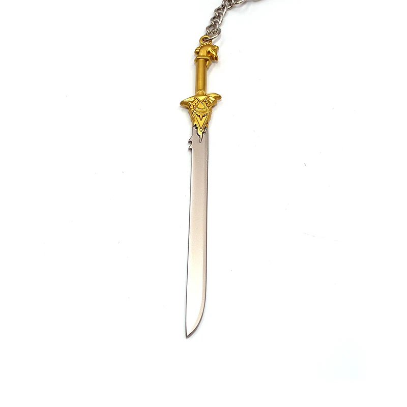 Custom Souvenir 3D Game Sword Weapon Toy Throne Keychain Metal Flat Keyring