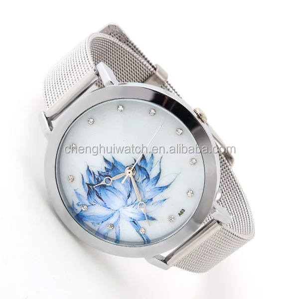 Женские серебряные часы женские наручные с сетчатым ремешком лучшие