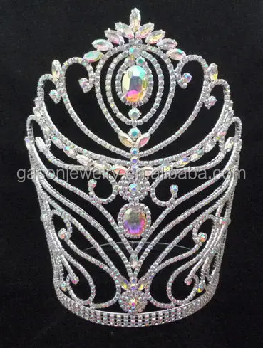 Free Customized All Sizes Beauty Ab Crystal Pageant Bridal Crowns Wedding Princess Queen Winner Tiaras