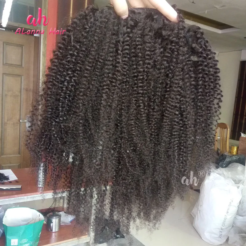 
4A Kinky Curly Human Hair Ponytail Extensions Big Stock, 10A Virgin Mongolian Afro Kinky Real Human Hair For Sale China 