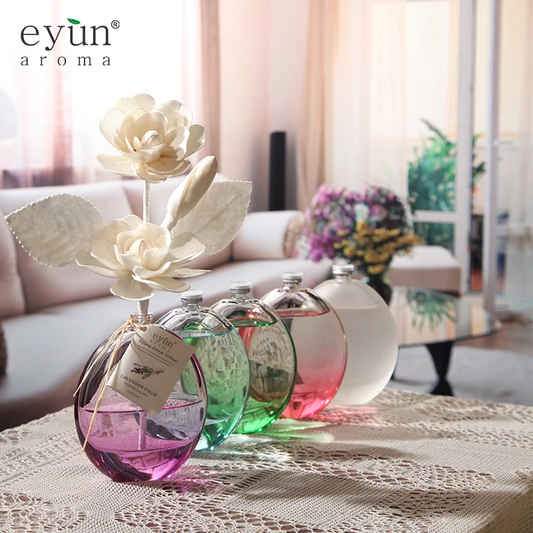 Wedding favor gift fresh air rose scent elegant glass bottle reed diffuser set