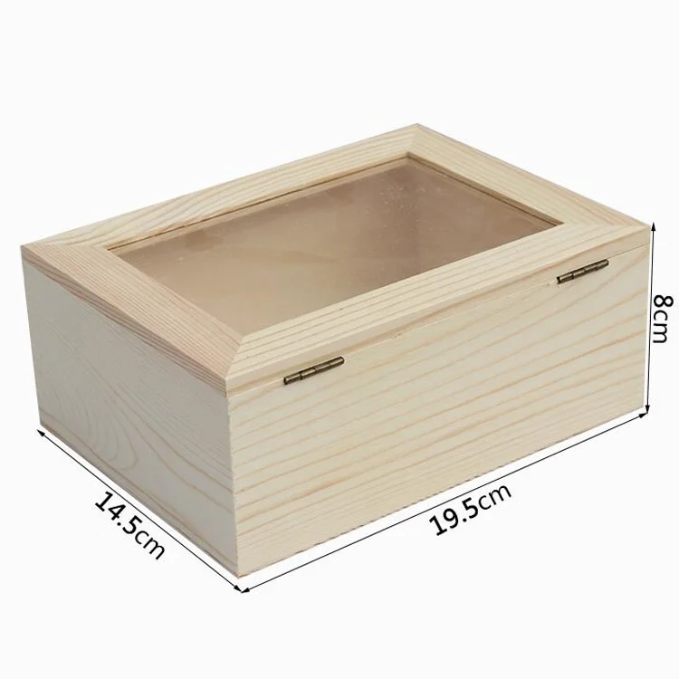custom wooden packaging box with acrylic window