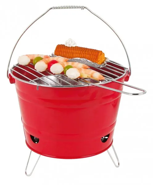 Garden BBQ Roasting Bucket Grill Coloful Barbecur Charcoal Grill Painting Coated Roasting Oven Mini Portable Grill Fire Box