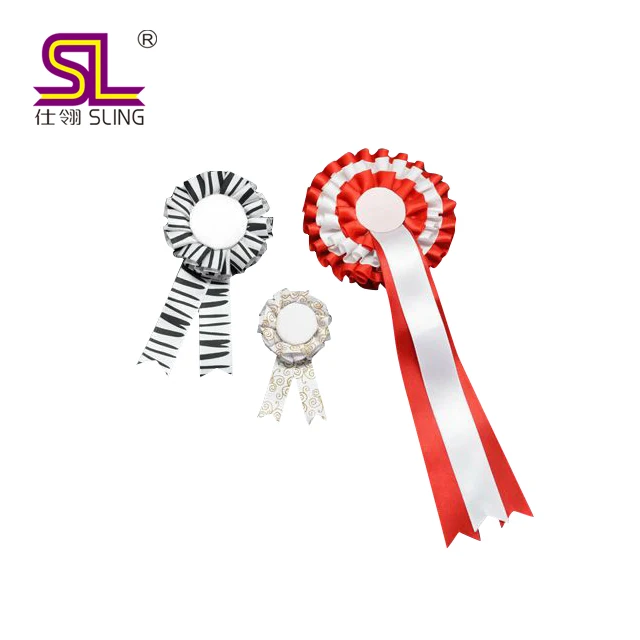 Customized logo award ribbon rosettes for horse show