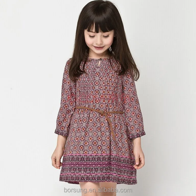 2015 baby girl summer dress thnic trend floral splice children clothes fashionable design chiffon one piece dresses for fat girl