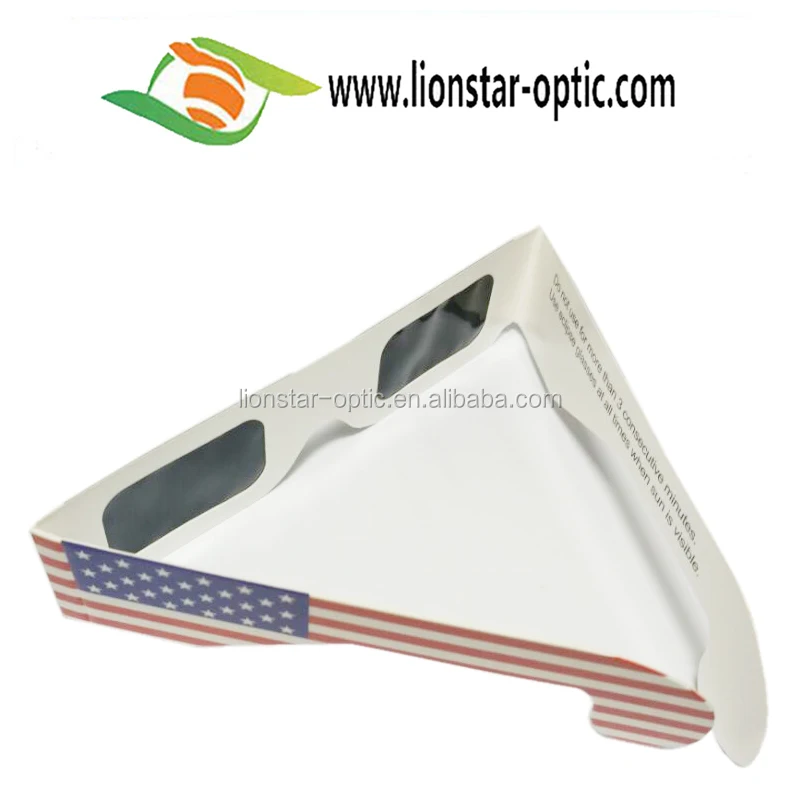 2021 китайская фабрика сертифицированные ISO и CE бесплатные образцы Бумажные очки с логотипом на заказ солнечное затмение