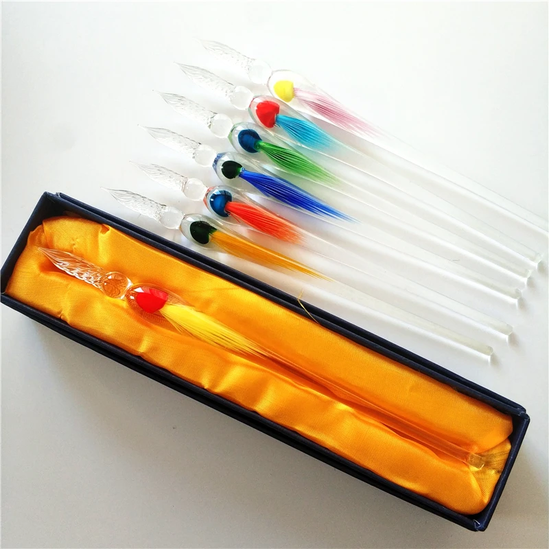 Colorful fancy  murano glass dip pen as creative gift