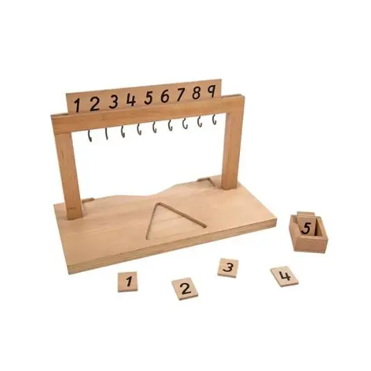 
High Quality Montessori Wooden Toys Wooden mathematics Montessori teaching aids Hanger for Color Bead Stairs 