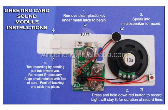 
Voice chip device push button recordable sound module for greeting cards 