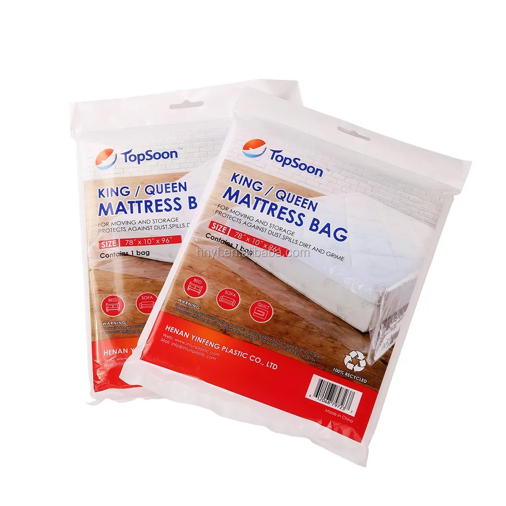 heavy duty Plastic Sealable Mattress Storage Bag with double adhesive closure-Fits Queen/Full mattress bag for Moving storage