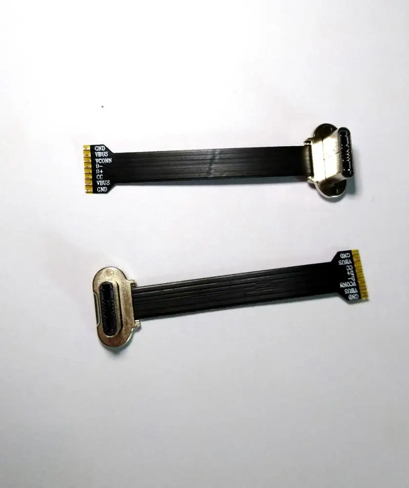 Drop Shipping Ultra Thin Flat USB Type C FFC Cable Angled flat FPV FPC 8pin FFC USB 3.1 Type C Cable