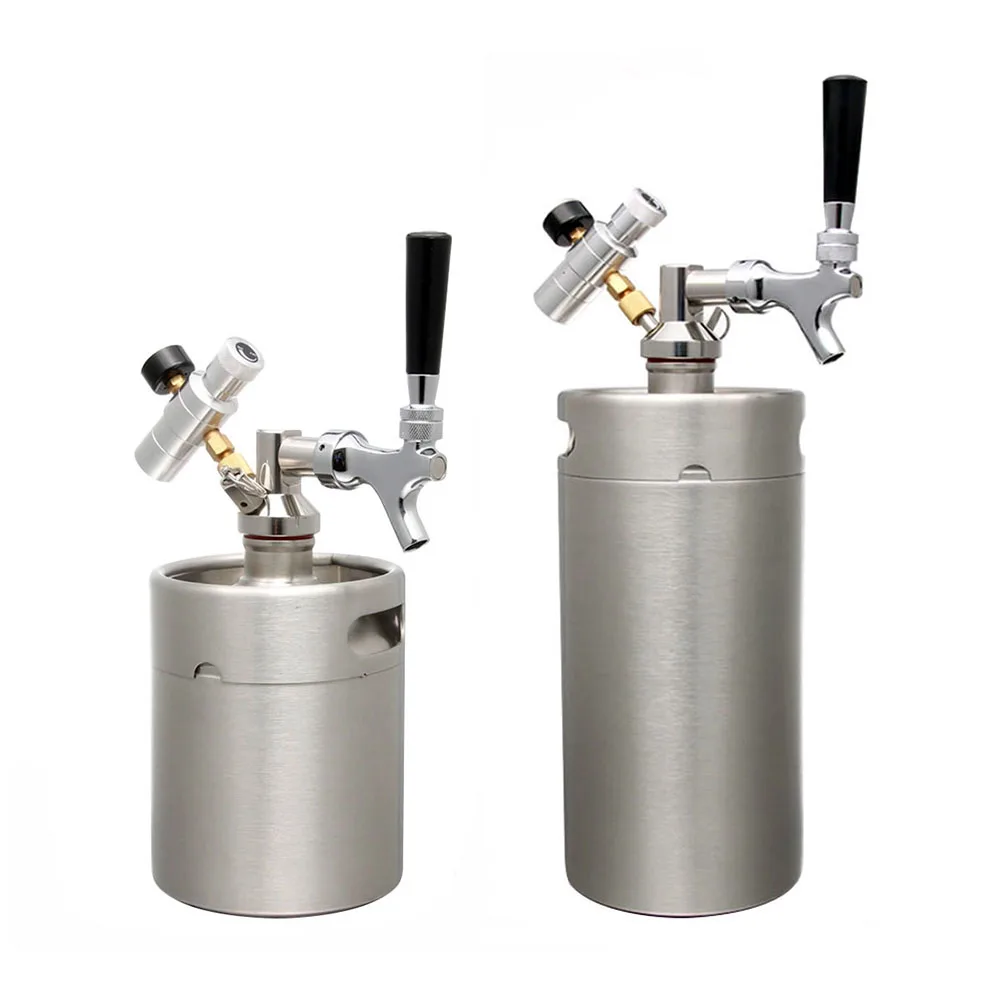 Stainless Steel Mini Beer Keg Pressurized Beer Growler For Craft Dispenser System With Regulator With Co2 Regulator