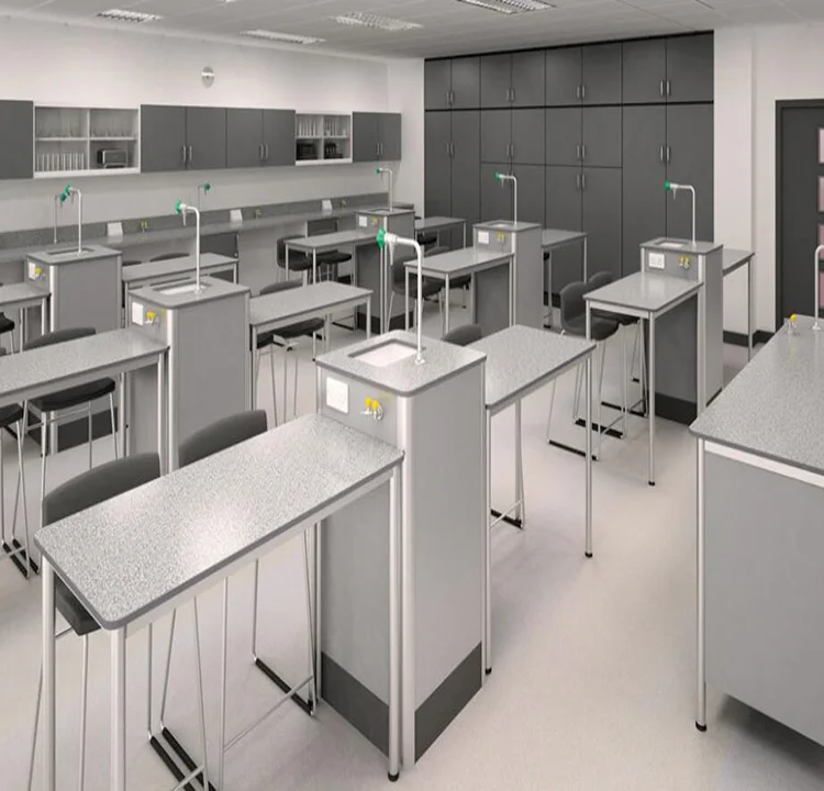 CE. H-frame Structure Workbench Lab Bench With Reagent Shelf In Laboratory Furniture