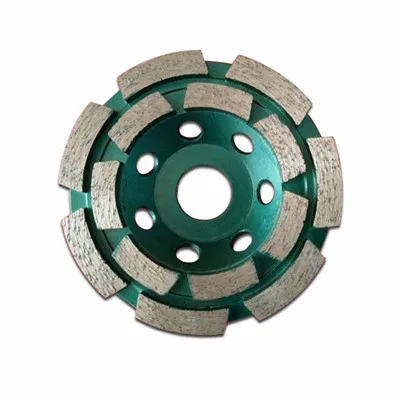 Trade Assurance Segmented Double Row Diamond Cup Grinding Wheel For Stone Marble Granite Concrete