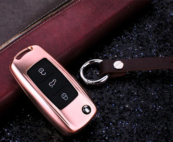 Man Black Color Alloy Car Key Cover Case For VW GTI POLO Bora Tiguan Passat B5 B6 Golf 4 MK5 Jetta Eos