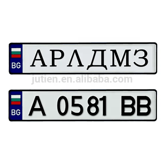 European Aluminum License Plate Blank License Plates Customised Reflective Film Wave Lines Number Plate