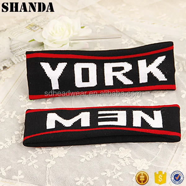 Knitting pattern jacquard letter logo acrylic wool sports headband