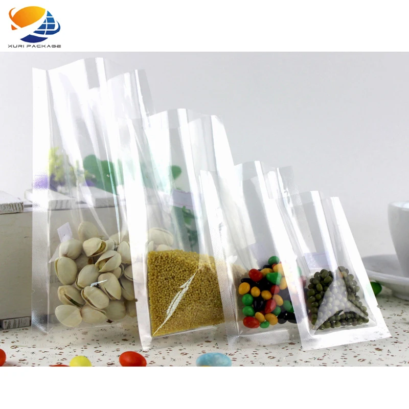 Laminated 3 side seal bag plastic custom printed PA/PE vacuum heat seal pouch three 3 side seal lamb food vacuum packaging bags