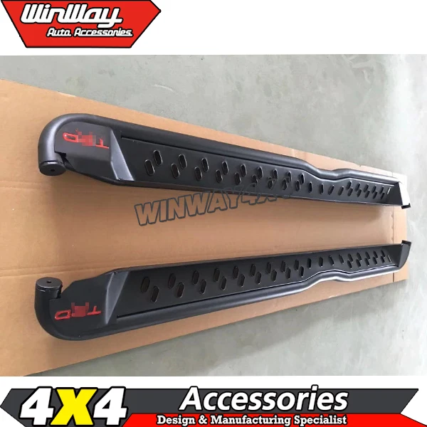 
Black Metal Steel Running Board Side Bar for Hilux Revo MK8 2015 onwards 