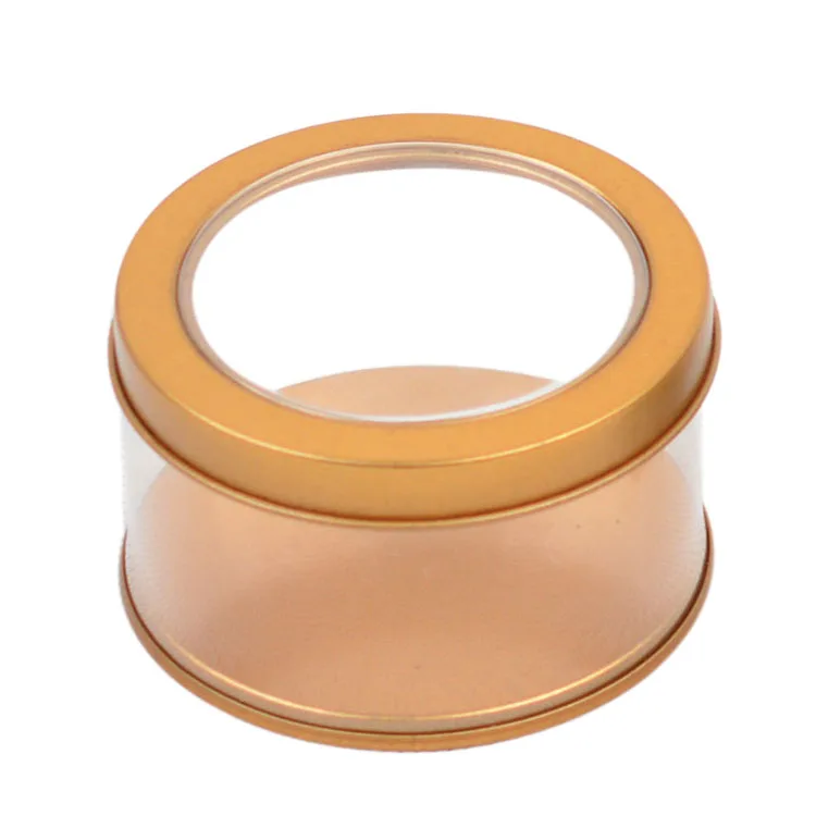 7.5*4.5cm with clear lid round acrylic tin gift packaging PVC wedding luxury chocolate box