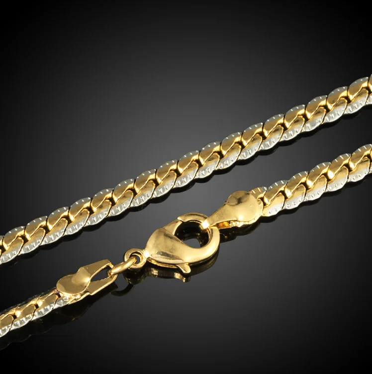 ATHENAA wholesale jewelry 18k gold filled two-tone snake chains