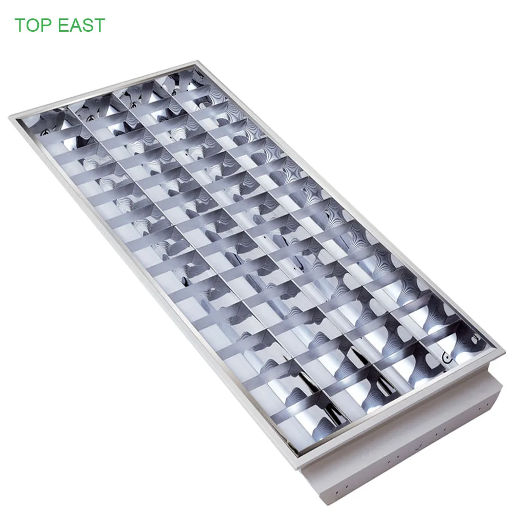 Алюминий жалюзи встраиваемые светодиодные трубки лампы 40 Вт 60 80 дистанционное управление потолок решетка свет для офиса освещение