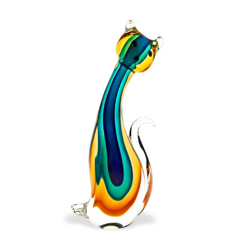Pretty Decorations Antique Cat Glass Figurines