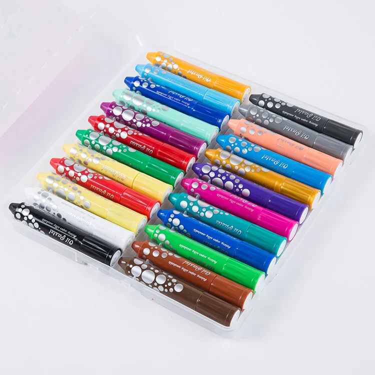 18 pcs colorful crayon set in plastic box wax crayon for kids