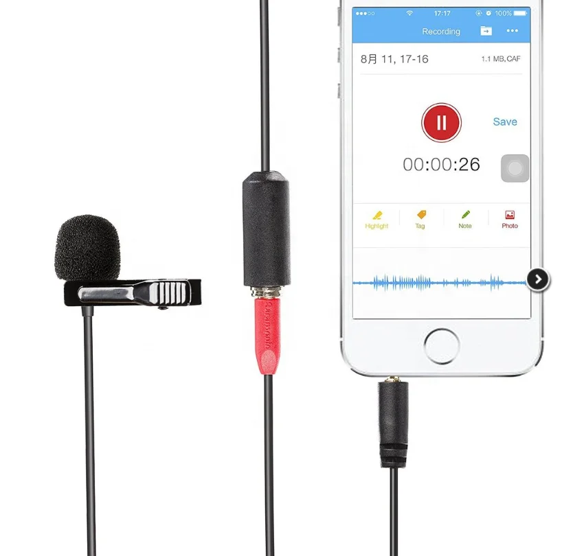 Saramonic SR-LMX1 + смартфон петличный микрофон для мобильного телефона для iPhone, iPad и устройств на базе Android