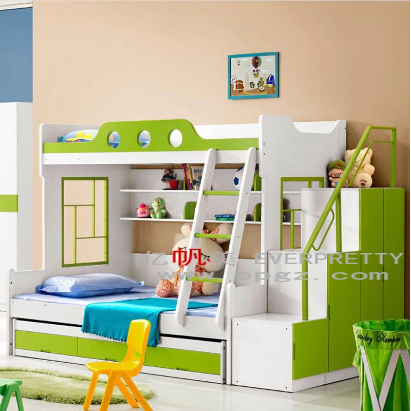 Modern wholesale european style wood children bedroom furniture bed set design