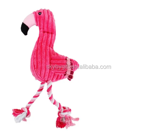 Dropshipping Pink Flamingo Shape Dog Squeaky Puppies Pet Chew Toy