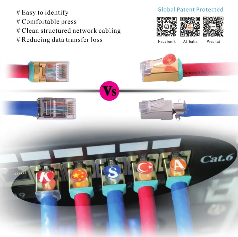 Customized Cat6A Cat6 connector Shielded Cat7  RJ45 Connector Plug