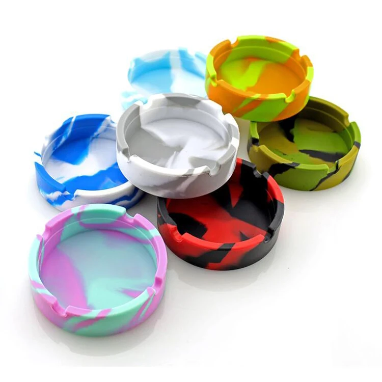 custom portable cigar pocket  Marble Round silicone car ashtray
