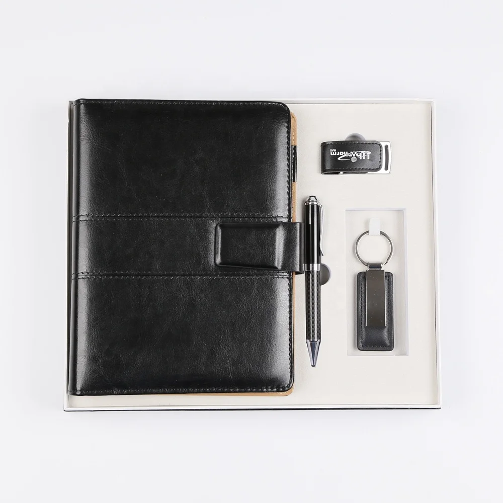 Luxury Executive Gift Set  PU Leather A5Notebook & 16GB USB &Pen&Keychain Corporate Gift Set