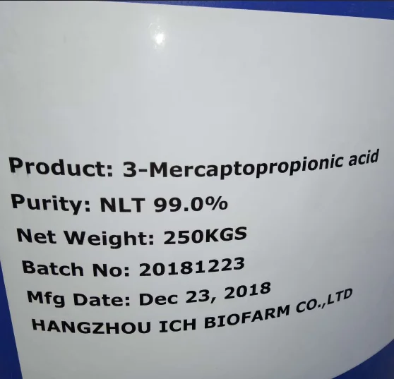 
99% 3-Mercaptopropionic acid/107-96-0/3MPA/PCE chain transfer agent for Polycarboxylate Superplasticizer, concrete admixture 