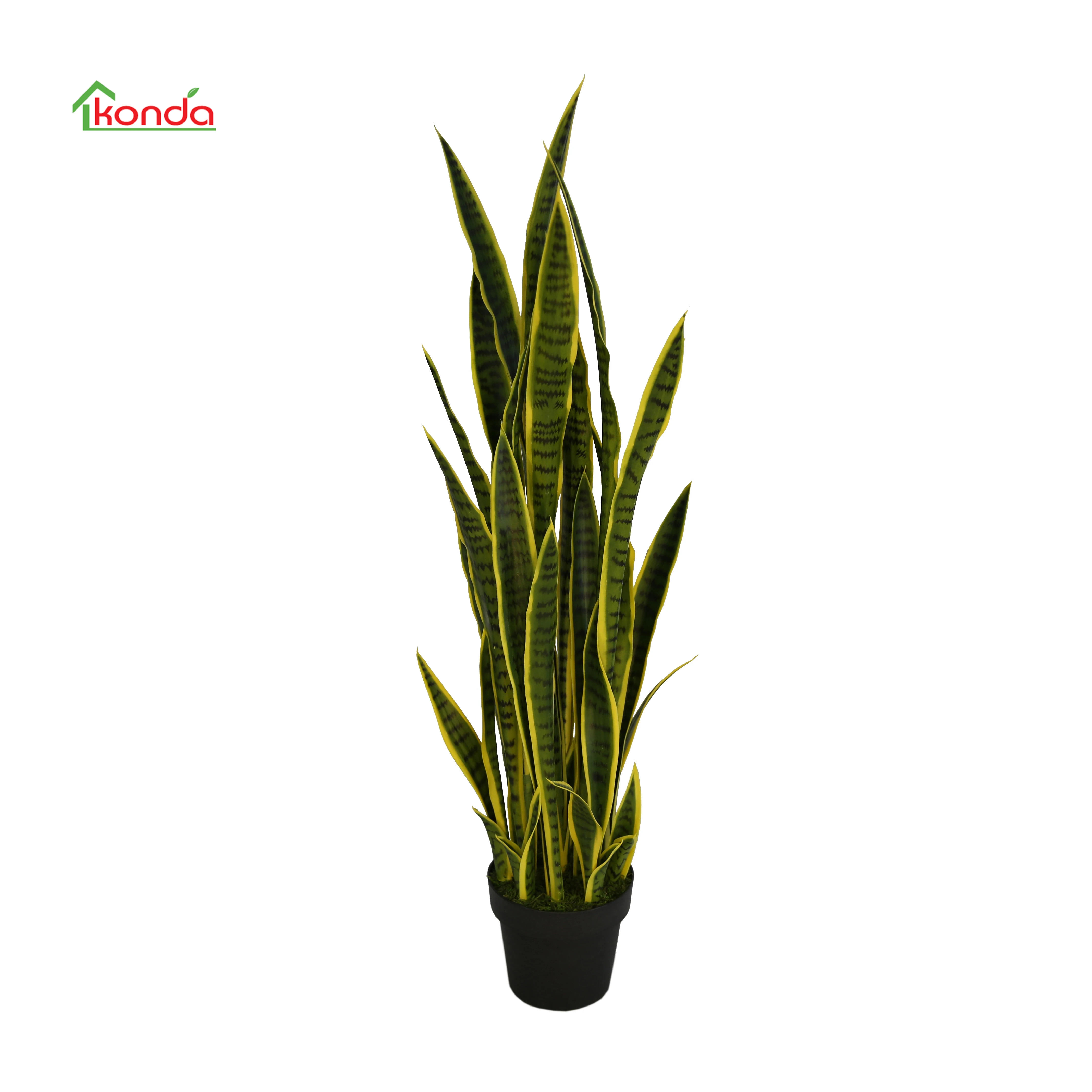 Faux plant Faux Snake Artificial Sansevieria Trifasciata Prain Yellow Green Decorative Plastic Plant