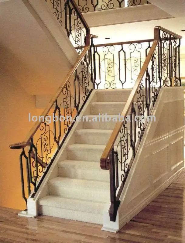Top-selling artistic iron stair handrail,cast iron handrail