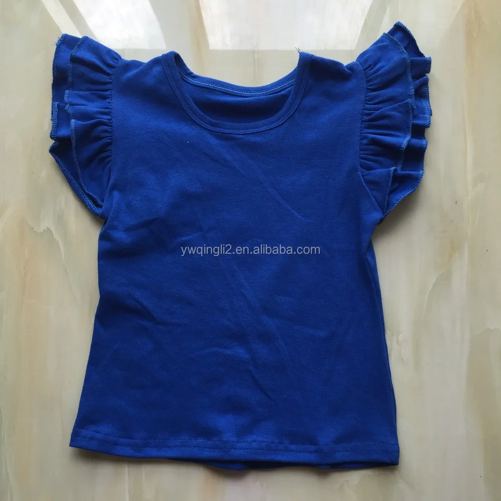 
WY-783 Baby Flutter Tops Children Contton Flutter Tank Top Solid Ruffle Tee Shirt Toddler top 