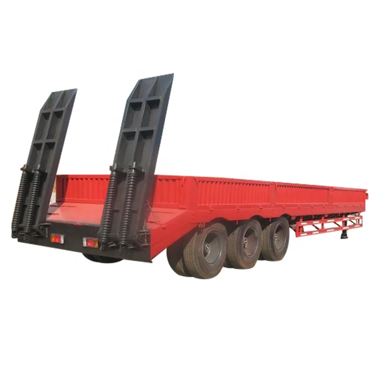 3axles low bed truck trailer low bed truck semi trailer lowboy semi-trailer for sale