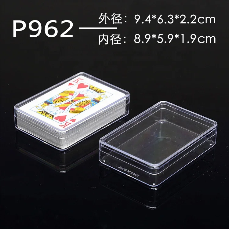 Professional pack playing cards transparent box plastic poker box for gift promotion