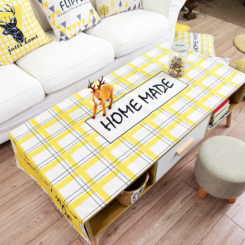 Льняная скатерть в нордическом стиле на заказ с украшением для дома