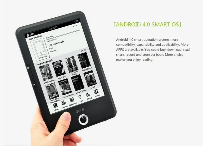 Емкостный сенсорный ридер для электронных книг BOOX T76, 6,8 дюйма, 1 ГБ ОЗУ 16 Гб ПЗУ