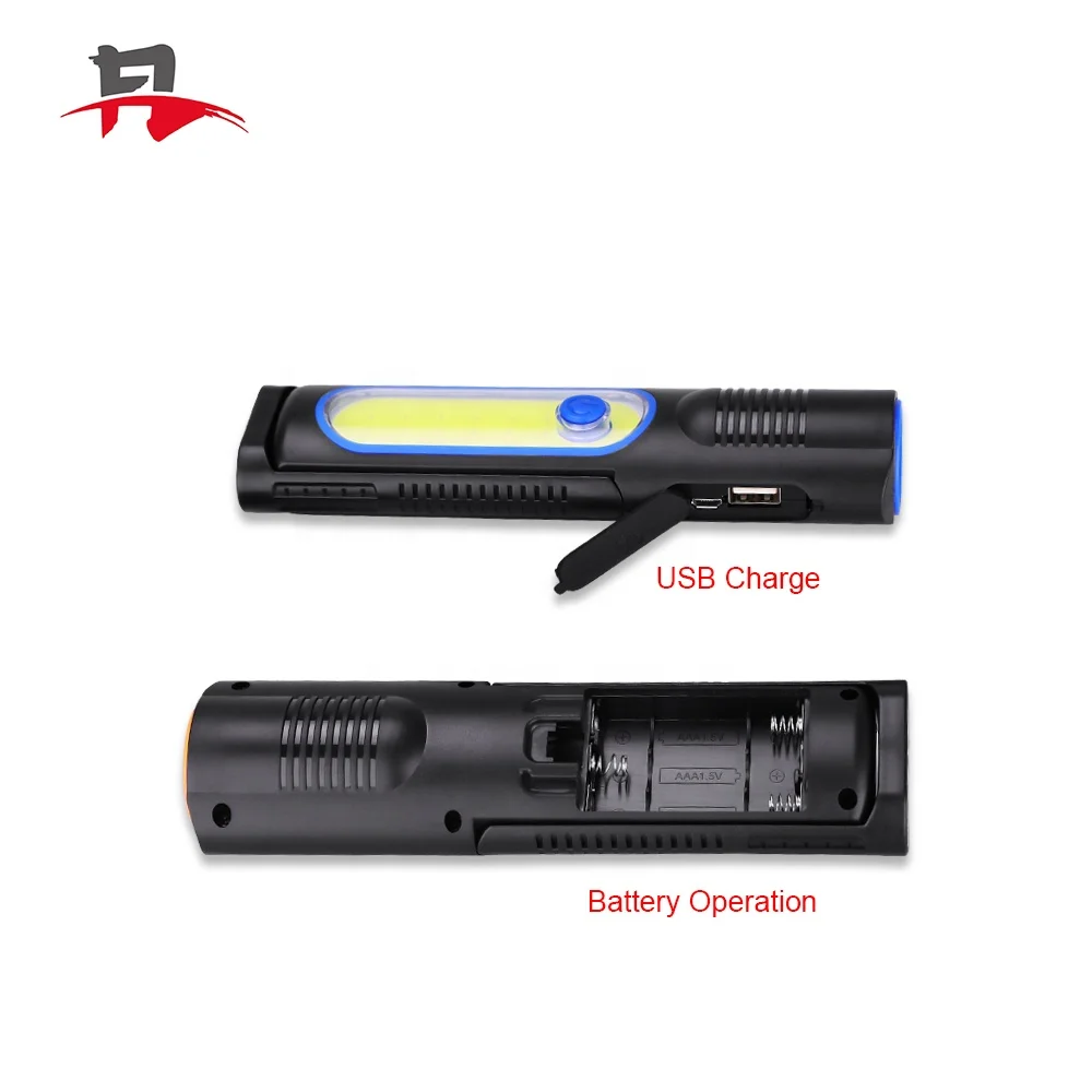 
Recgargeable Portable Lamp with Hanging Hooks Magnetic Base Ultre Bright Inspection Lamp Rotated for Car Repair COB Work Light 