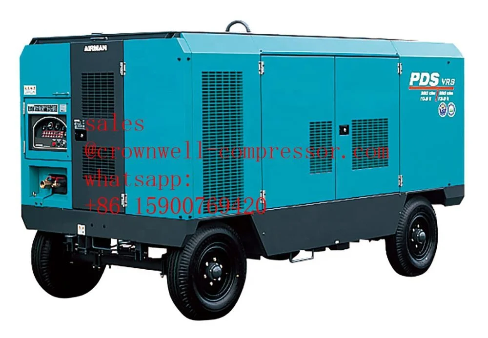 PDSK900-402 AIRMAN portable screw compressor Trailer High Pressure series ENGINE MITSUBISHI