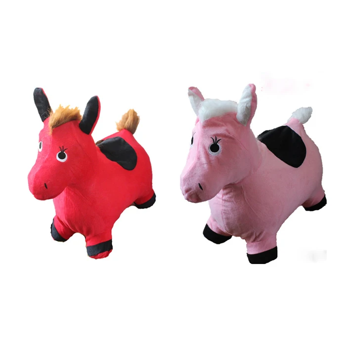 Hand printed Inflatable pvc rody jumping horse toy for kids