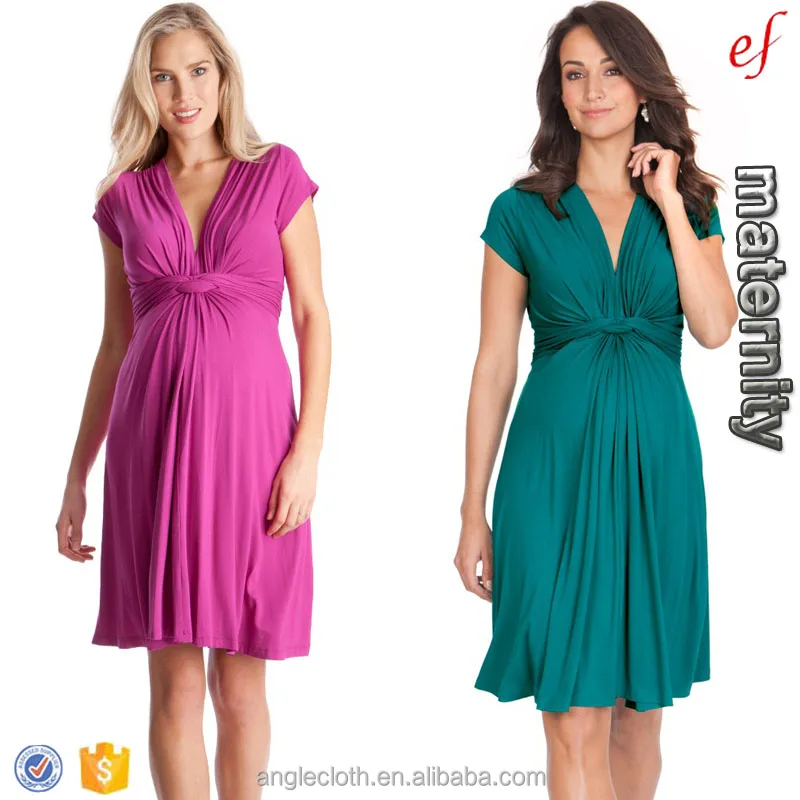 Professional Maternity Factory Knot Front Maternity Dresses Clothing stores