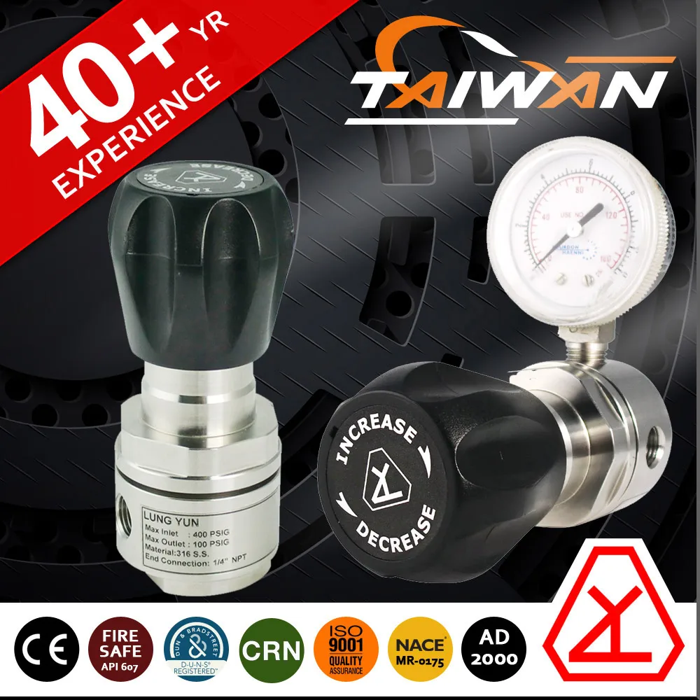 high pressure oxygen nitrogen air gas pressure regulator with gauge