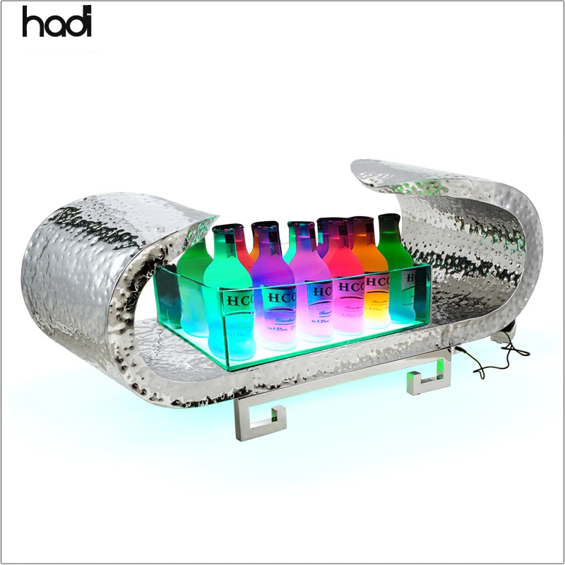 Restaurant equipment table display commercial unique plastic led ice bucket ,square acrylic ice bucket wholesale for party