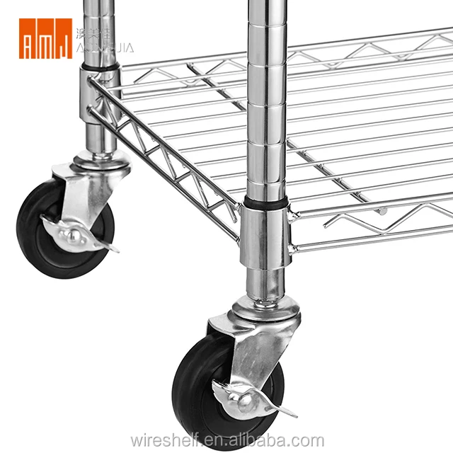 NSF Approval 6 Tier Adjustable 800lbs Chrome Wire Shelving